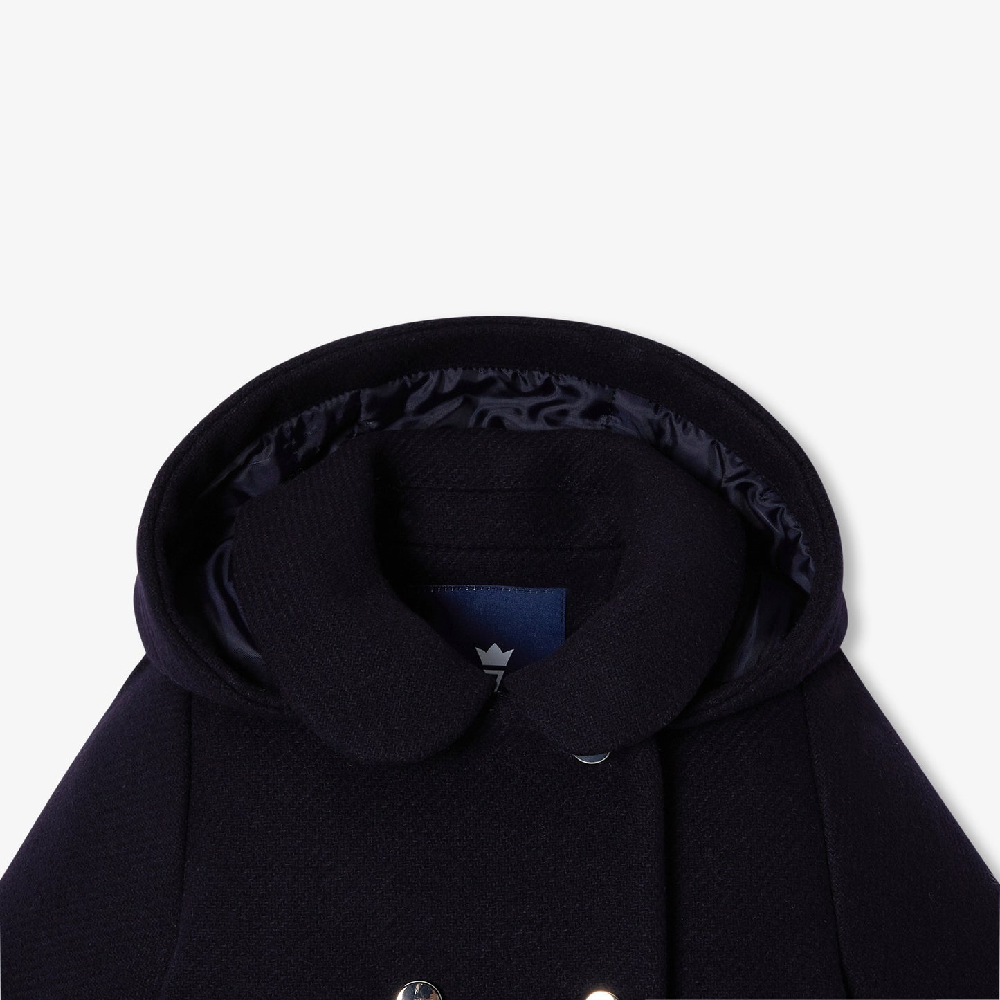 フード付きウールコート