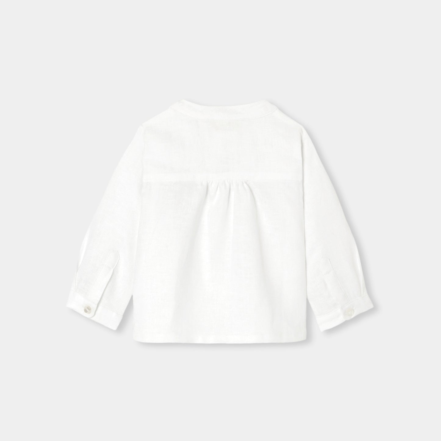 マンダリンカラーリネンシャツ