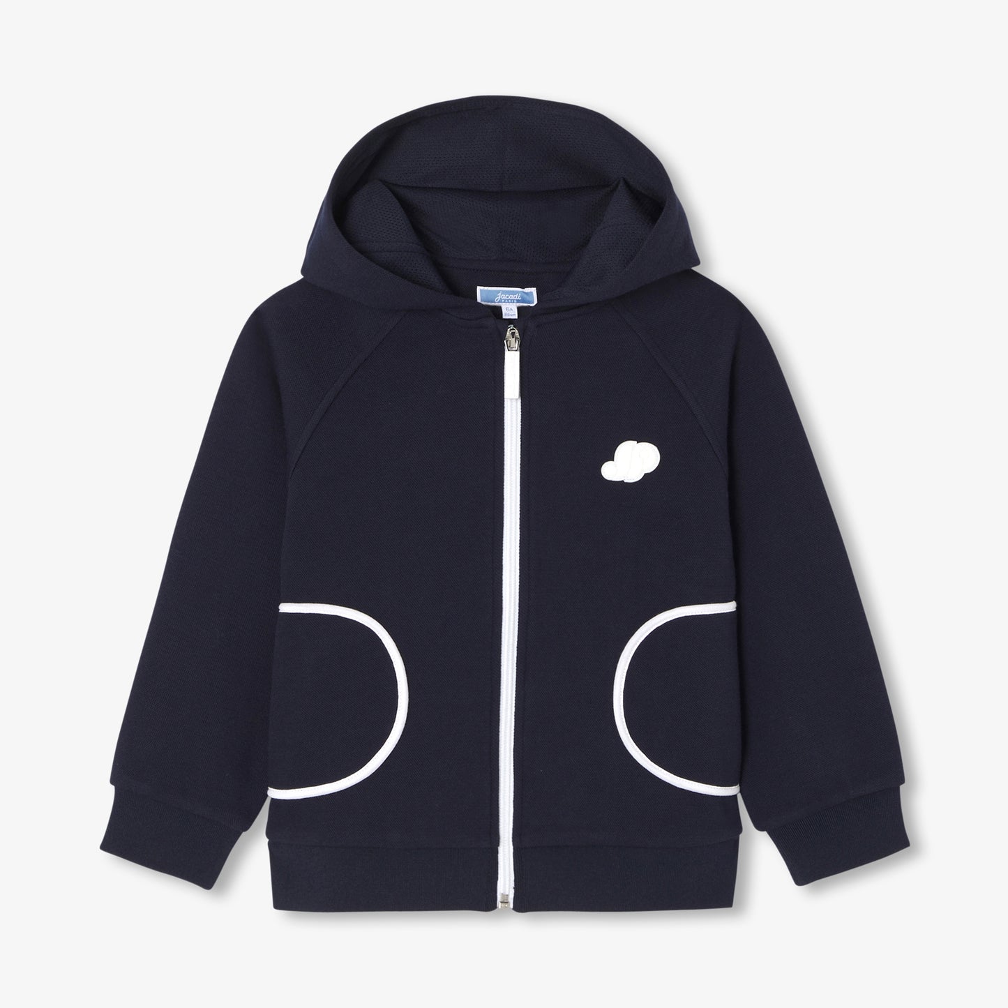 パッチポケット付きジップアップスウェット