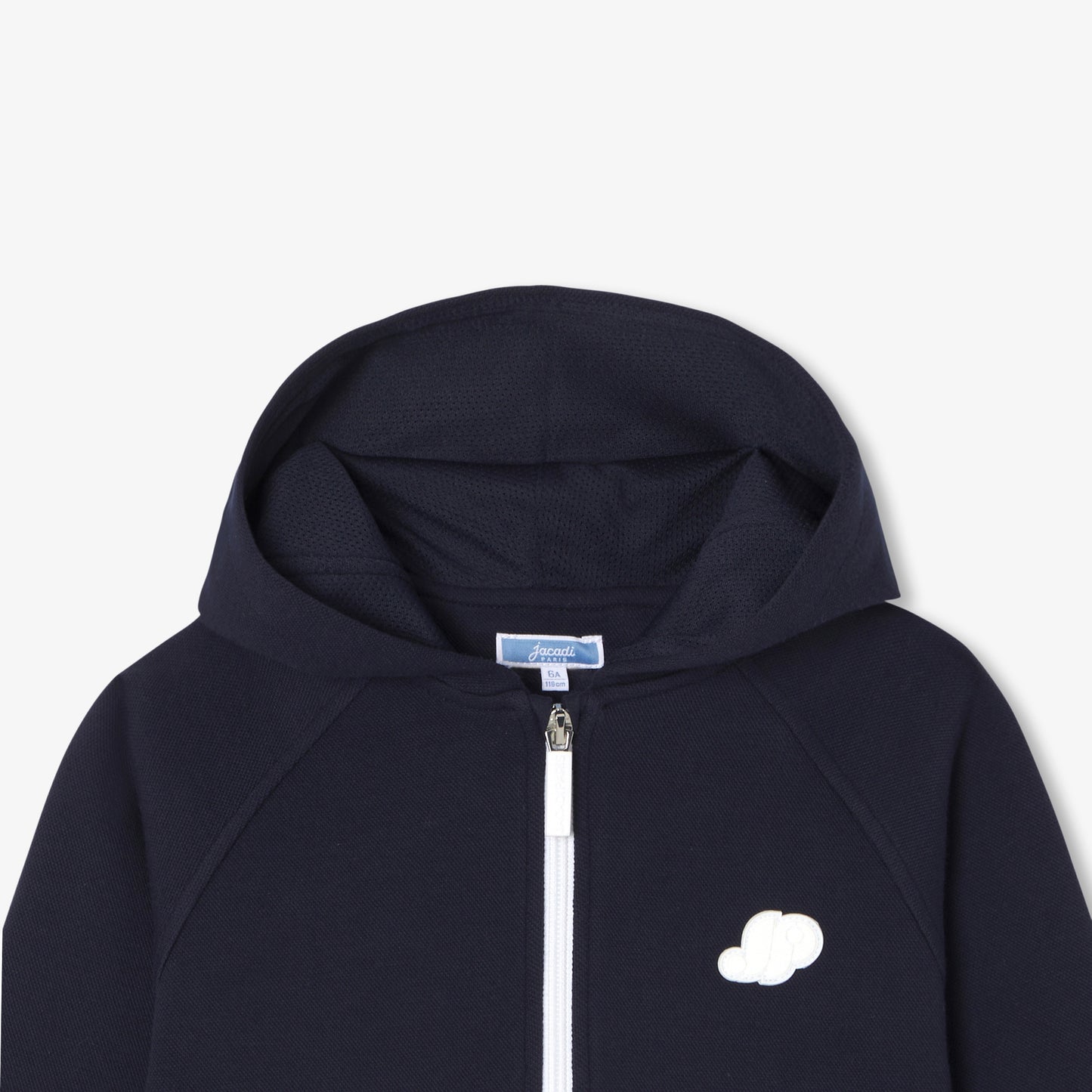 パッチポケット付きジップアップスウェット