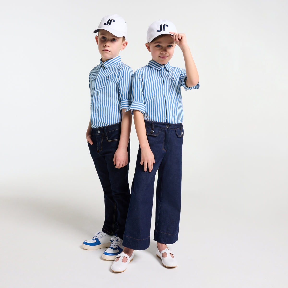 Perushu Pロゴ入り 緑と紫のストライプ 半袖Tシャツ　3セット ストライプデザインシャツ | | Jacadi Paris＜ジャカディ＞日本