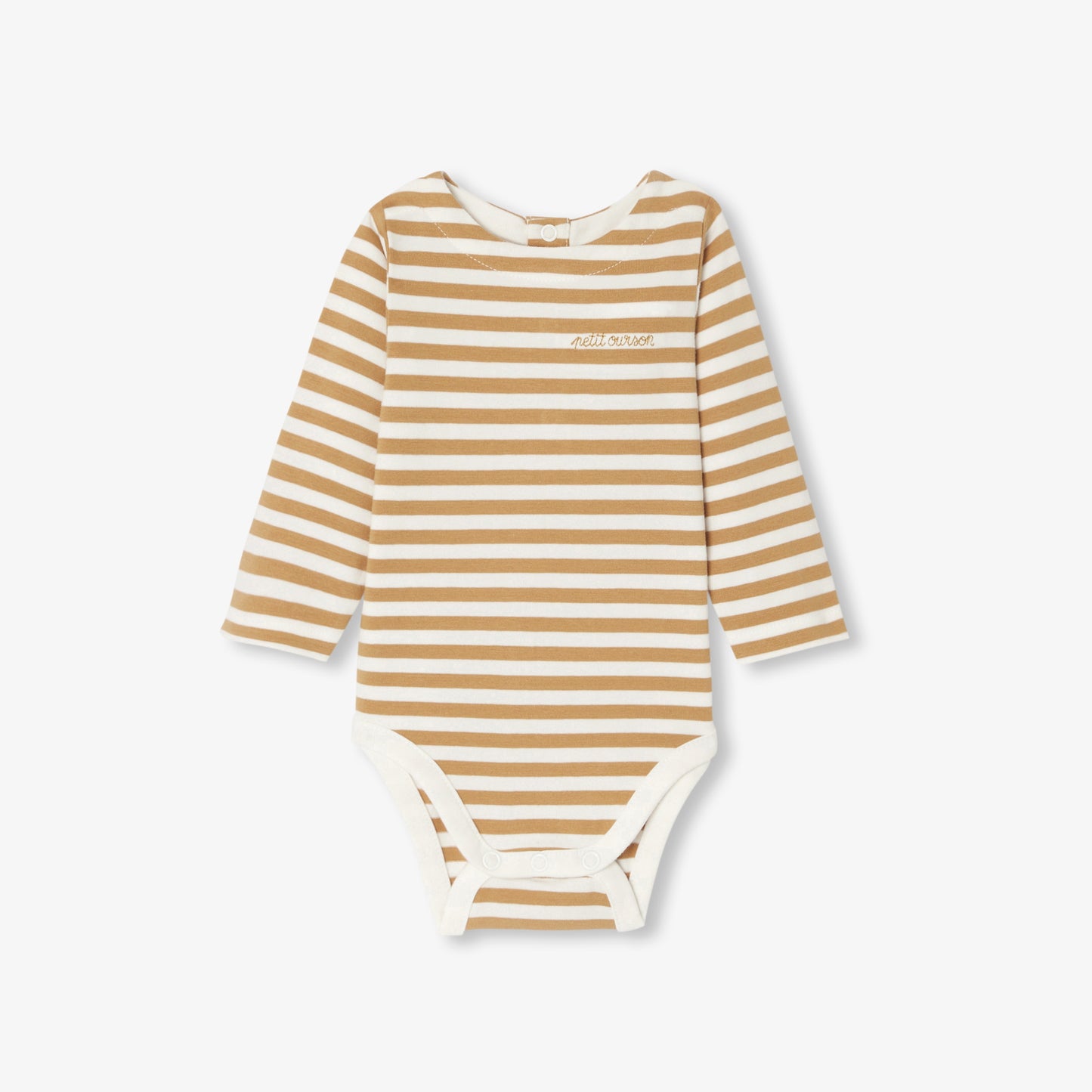 ラウンドネック風長袖ボディスーツ