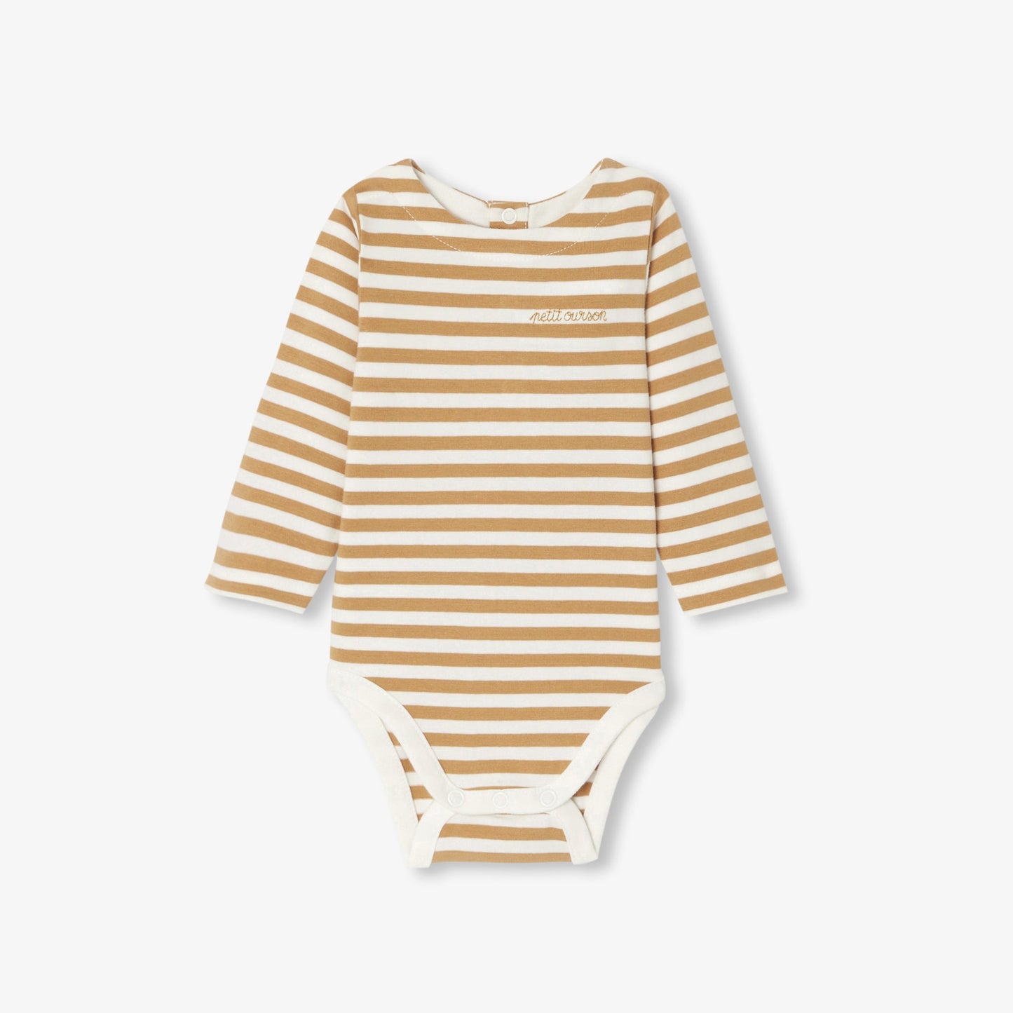 ラウンドネック風長袖ボディスーツ