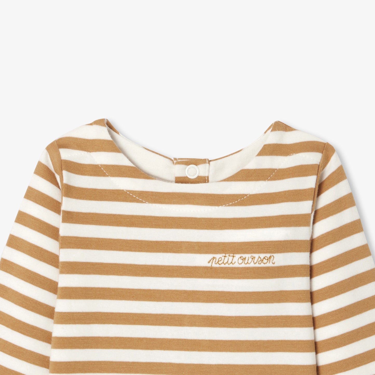 ラウンドネック風長袖ボディスーツ