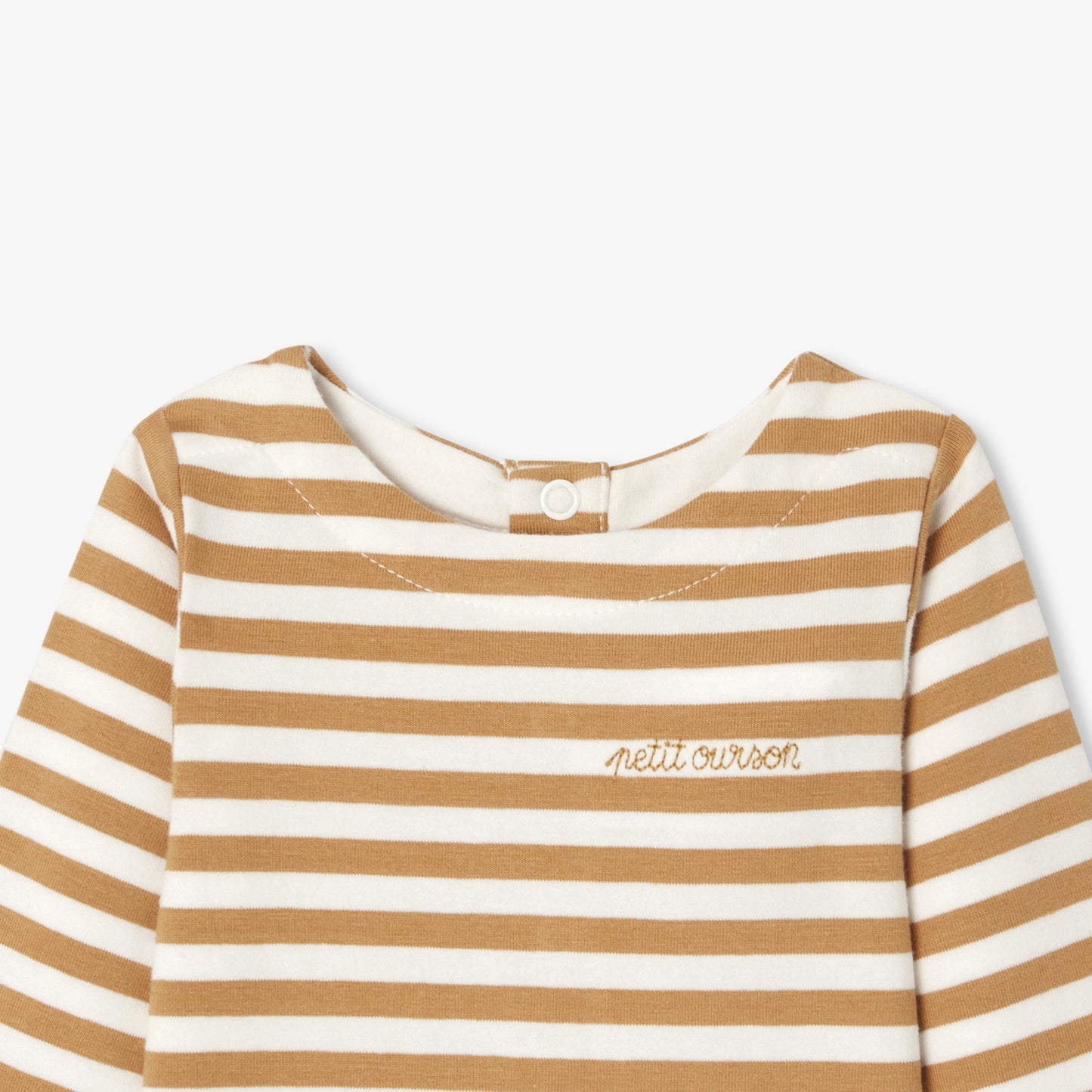 ラウンドネック風長袖ボディスーツ