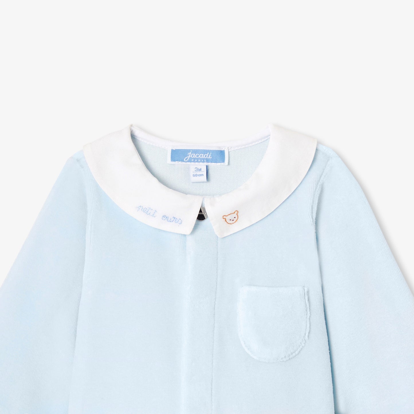 ベロア調生地足つきロンパース・パジャマ