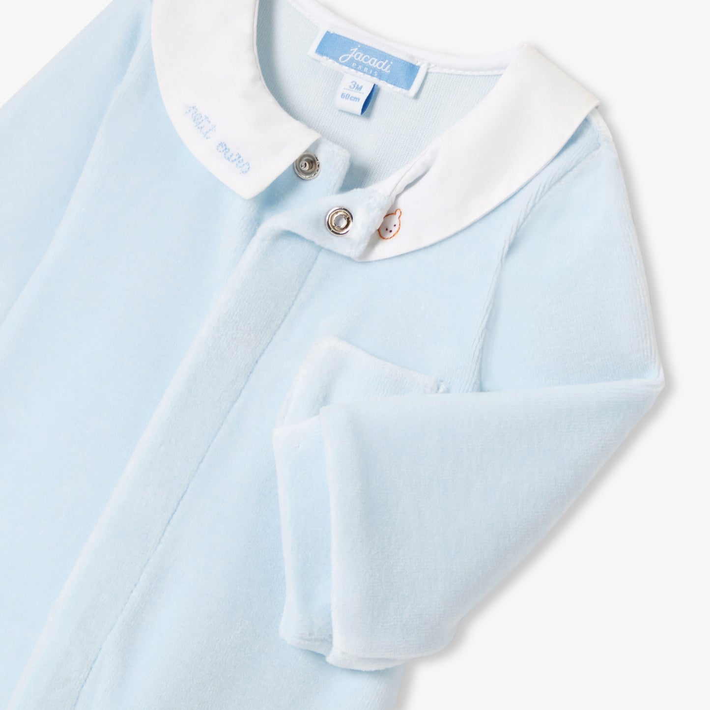 ベロア調生地足つきロンパース・パジャマ