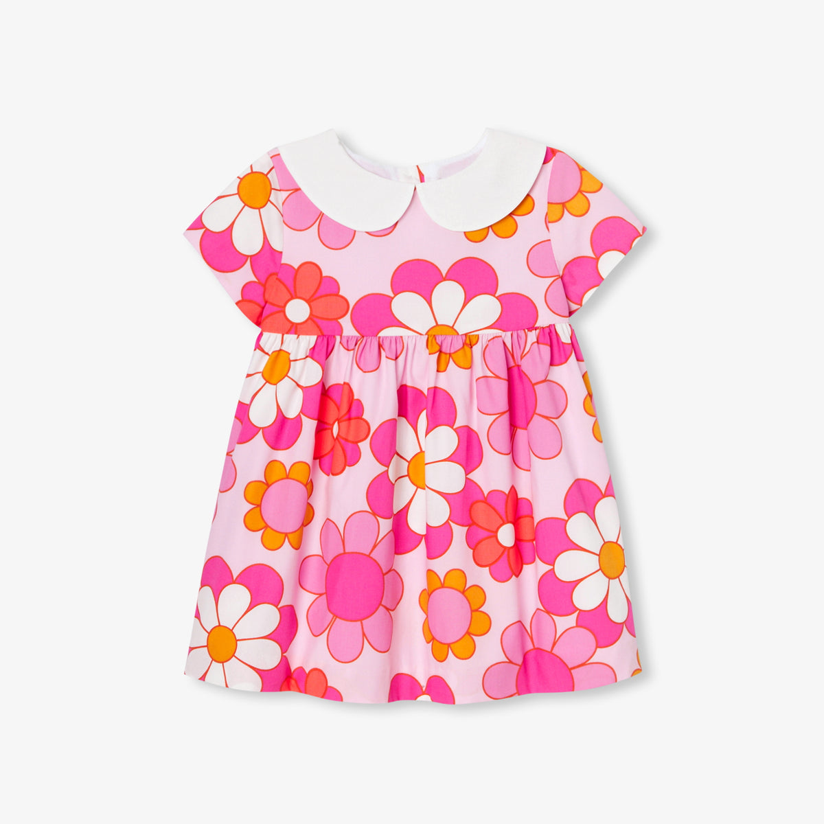 新品未使用タグ付き　JACADI PARIS 花柄 半袖ワンピース　ジャガディ ピーターパンカラー半袖ワンピース | | Jacadi Paris