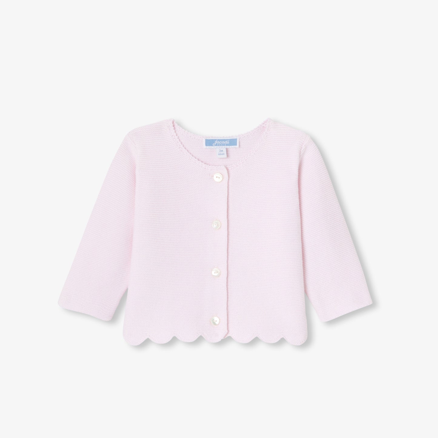 スカラップ裾ニットカーディガン