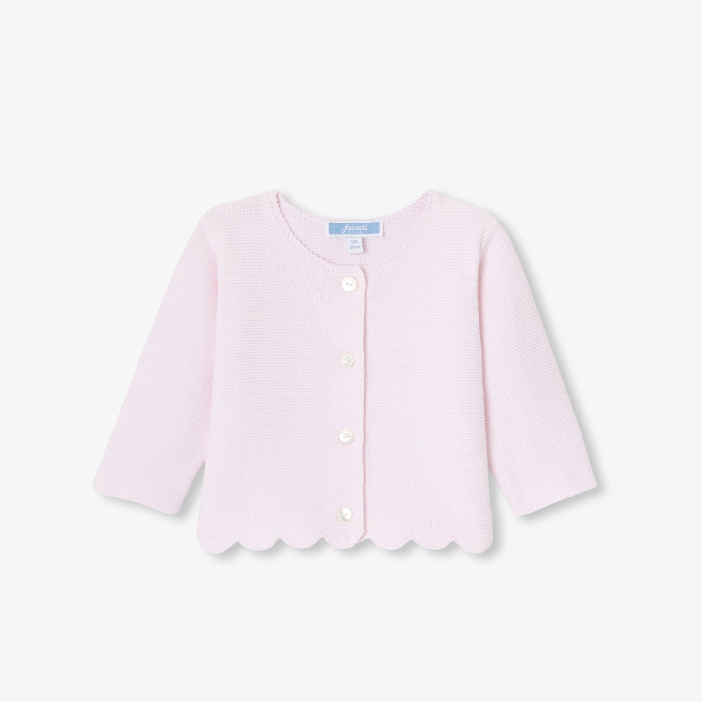 スカラップ裾ニットカーディガン