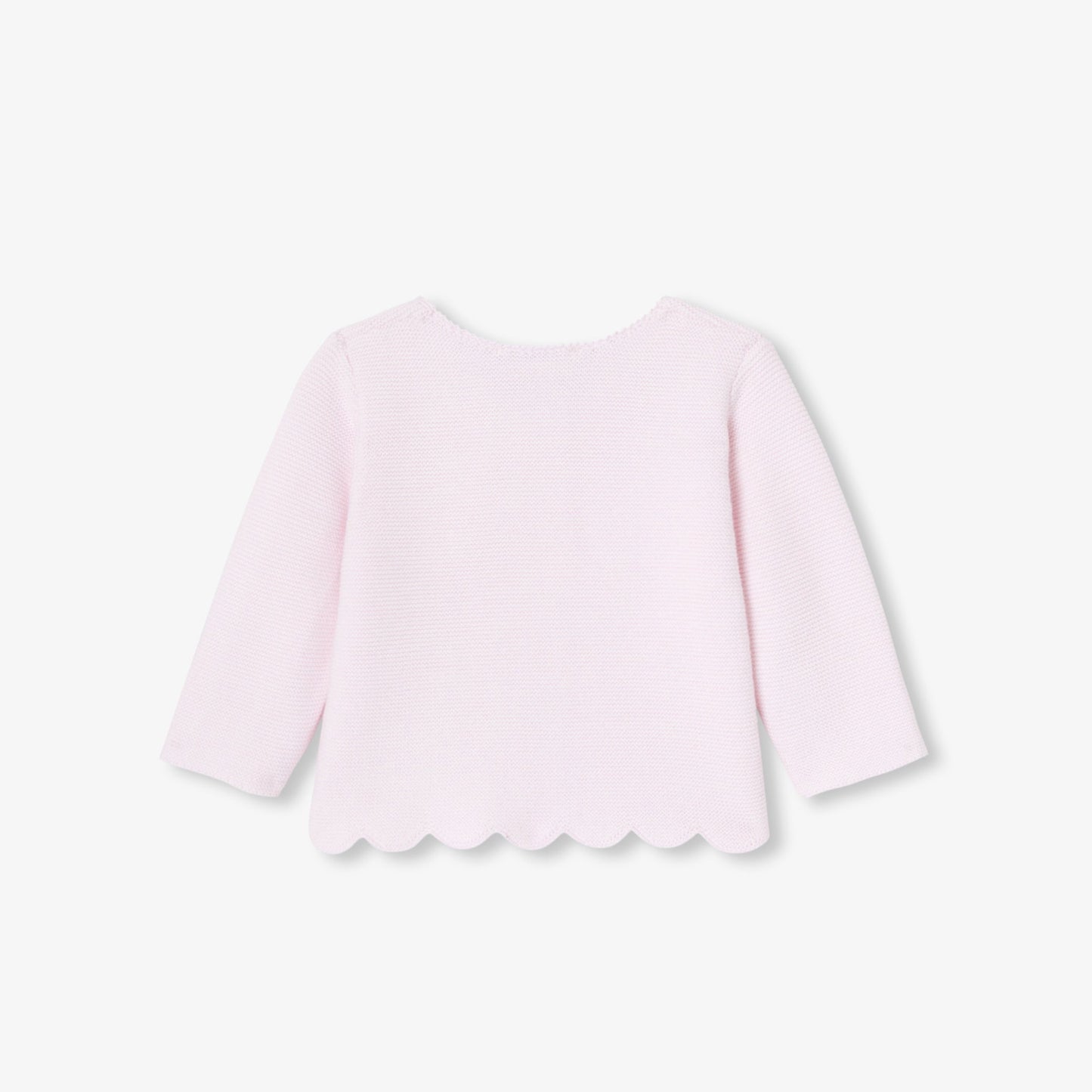 スカラップ裾ニットカーディガン