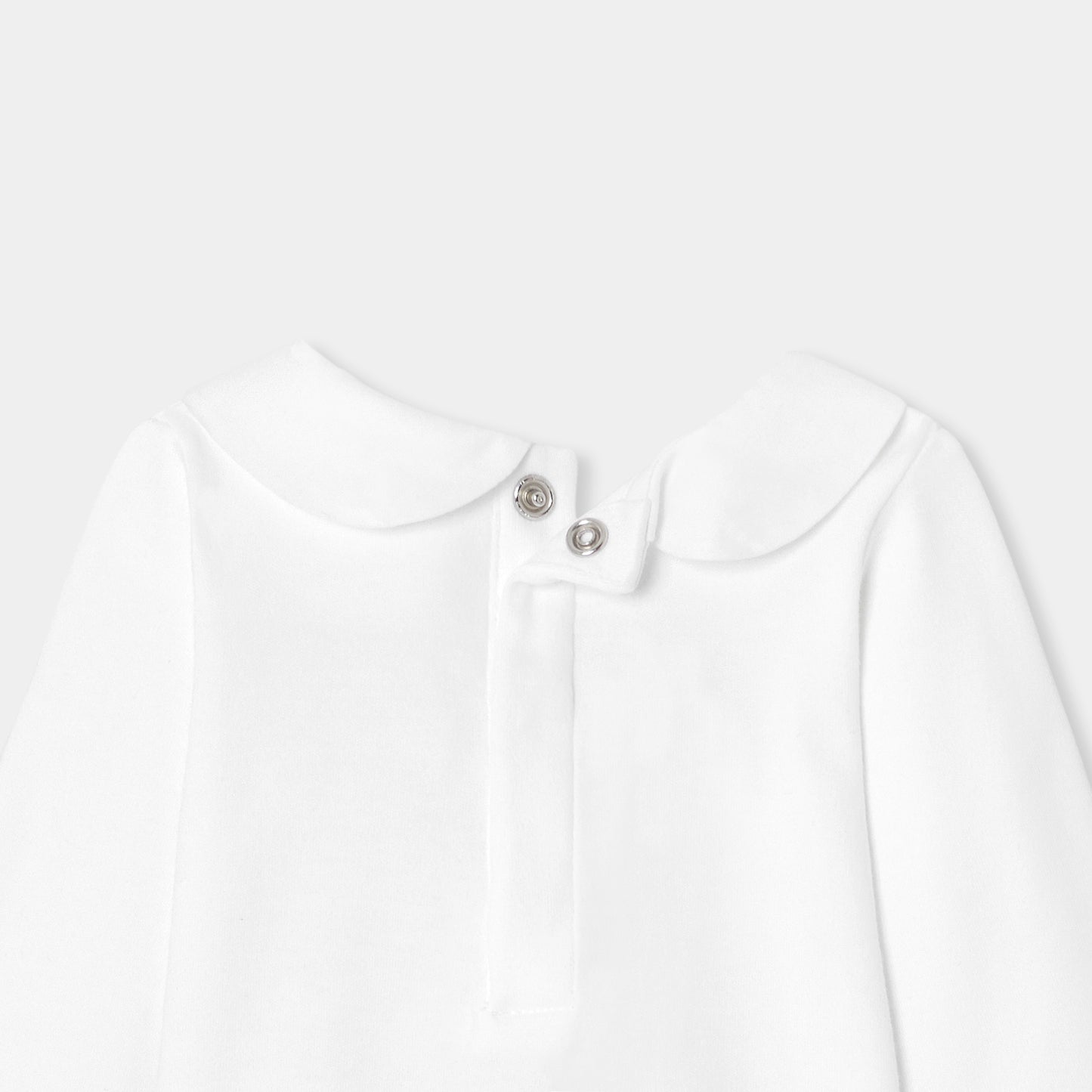 手刺しゅう入り長袖ボディスーツ