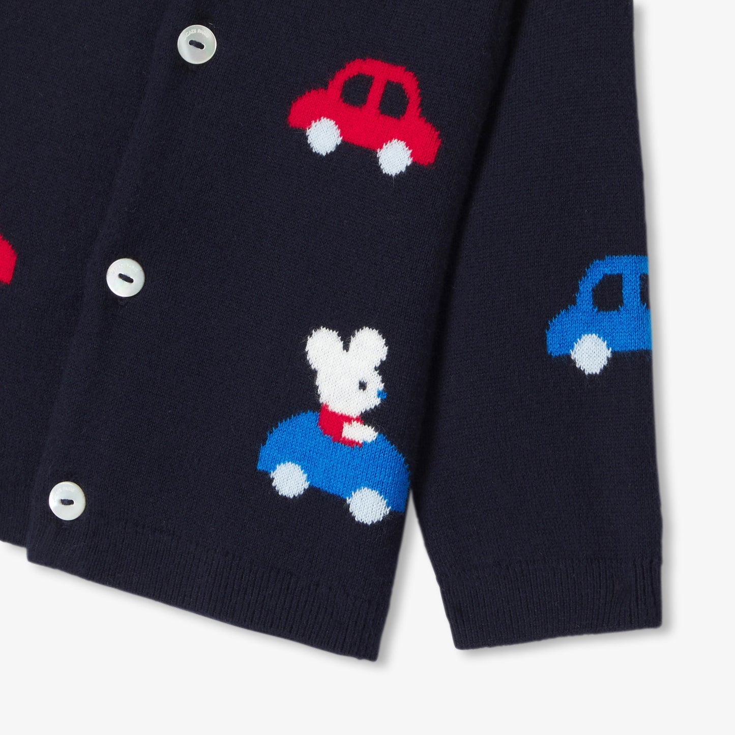 モチーフ入りニットカーディガン