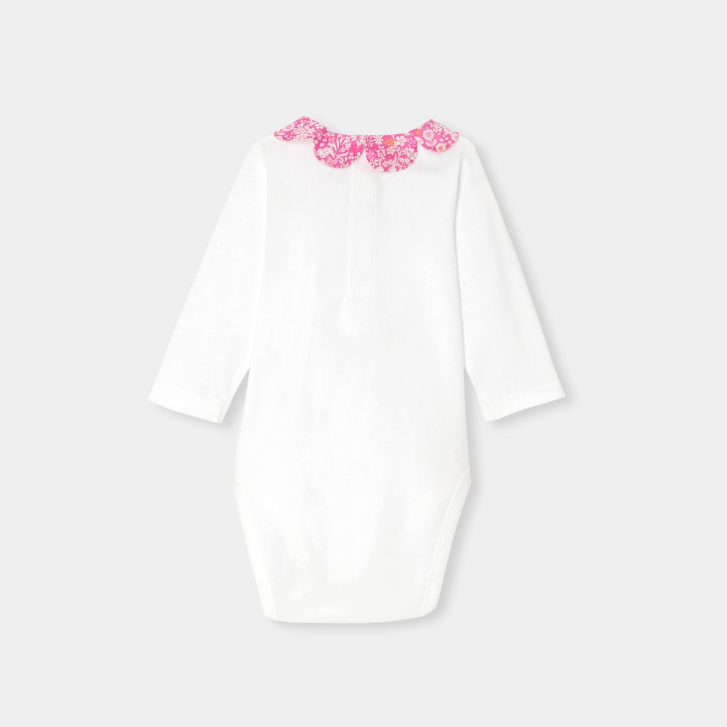 リバティプリント襟付きボディスーツ