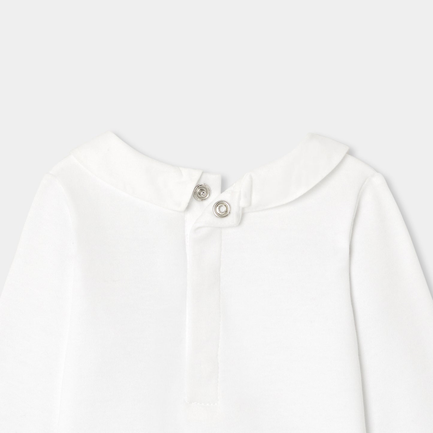 手刺しゅう入り長袖ボディスーツ