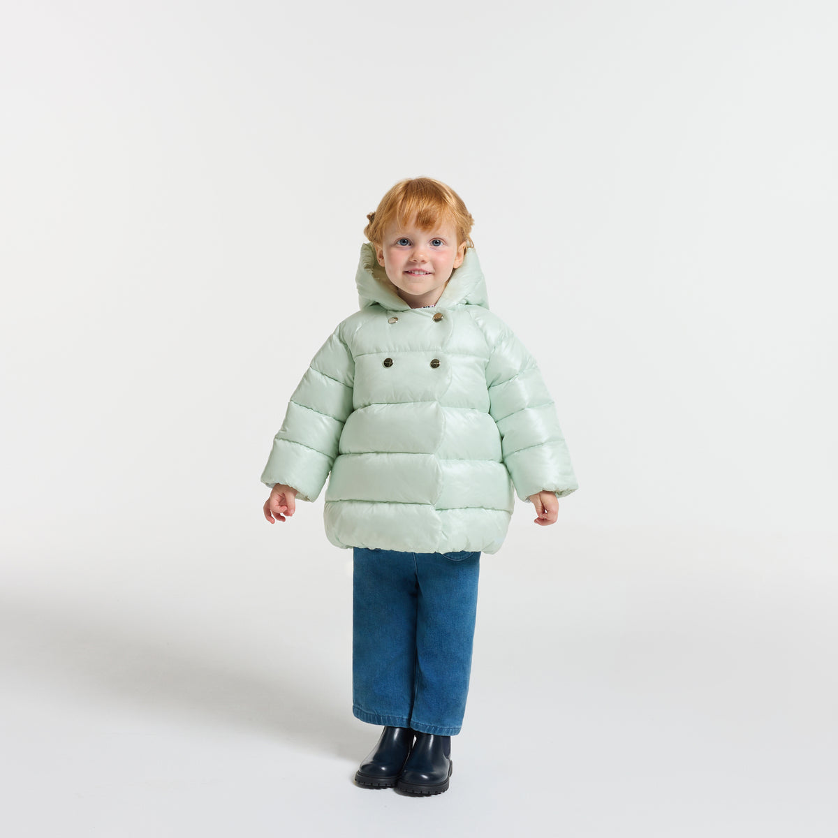 【新品】jacadi シルバー　中綿入りジャケット　24M 新品】jacadi シルバー 中綿入りジャケット 24M