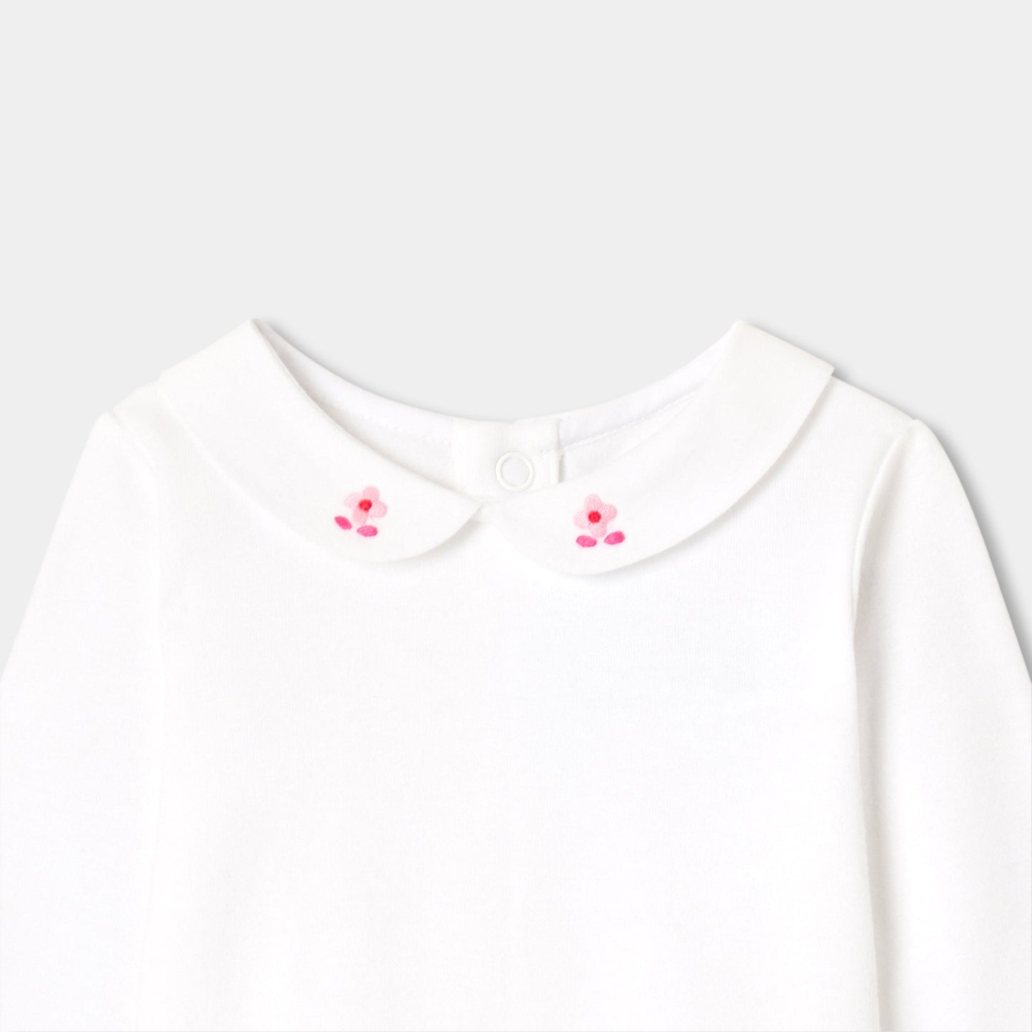 フラワー手刺しゅう入りボディスーツ