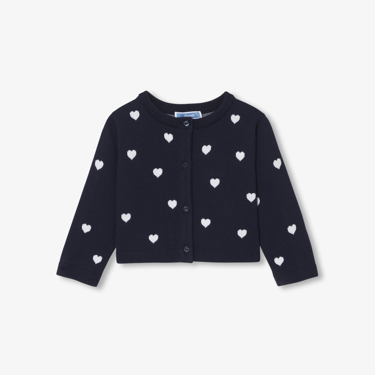 jacadi スノースーツ　12M 黒 ハート柄 ハートデザインカーディガン | | Jacadi Paris＜ジャカディ