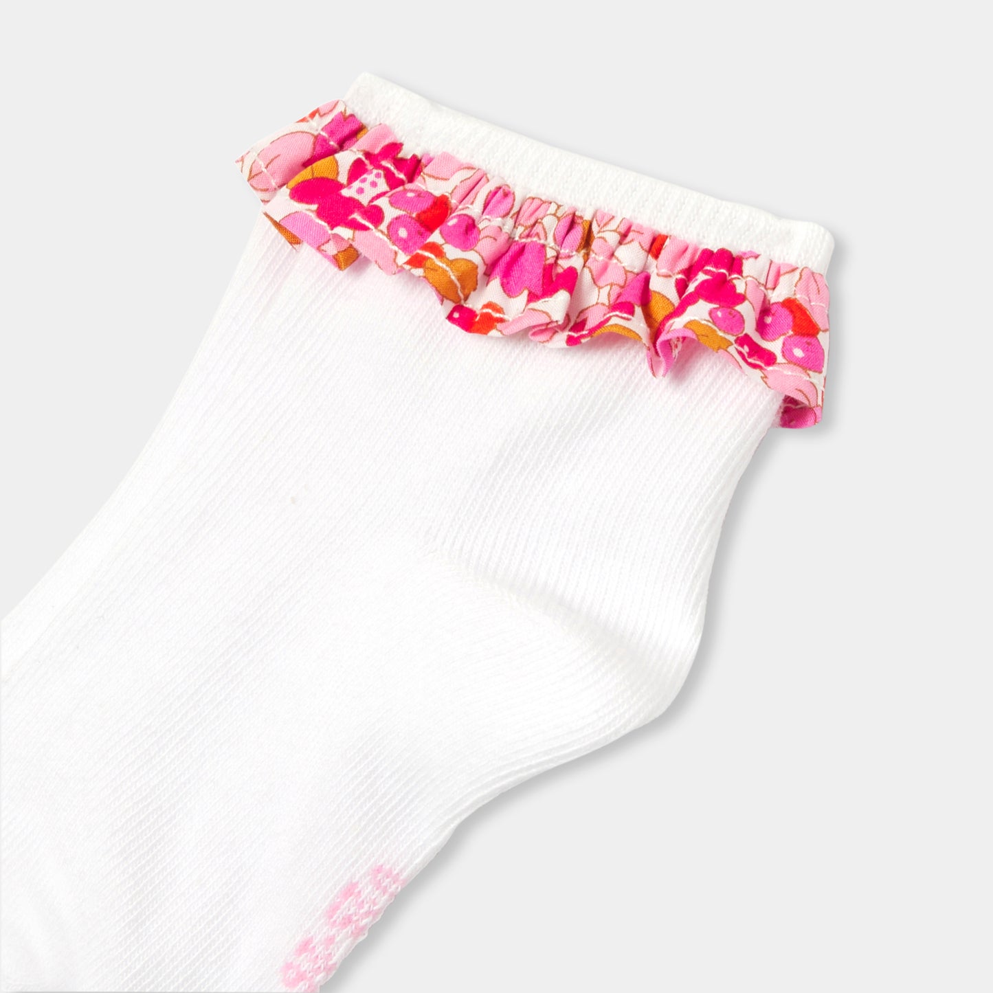 リバティプリントフリル付き靴下