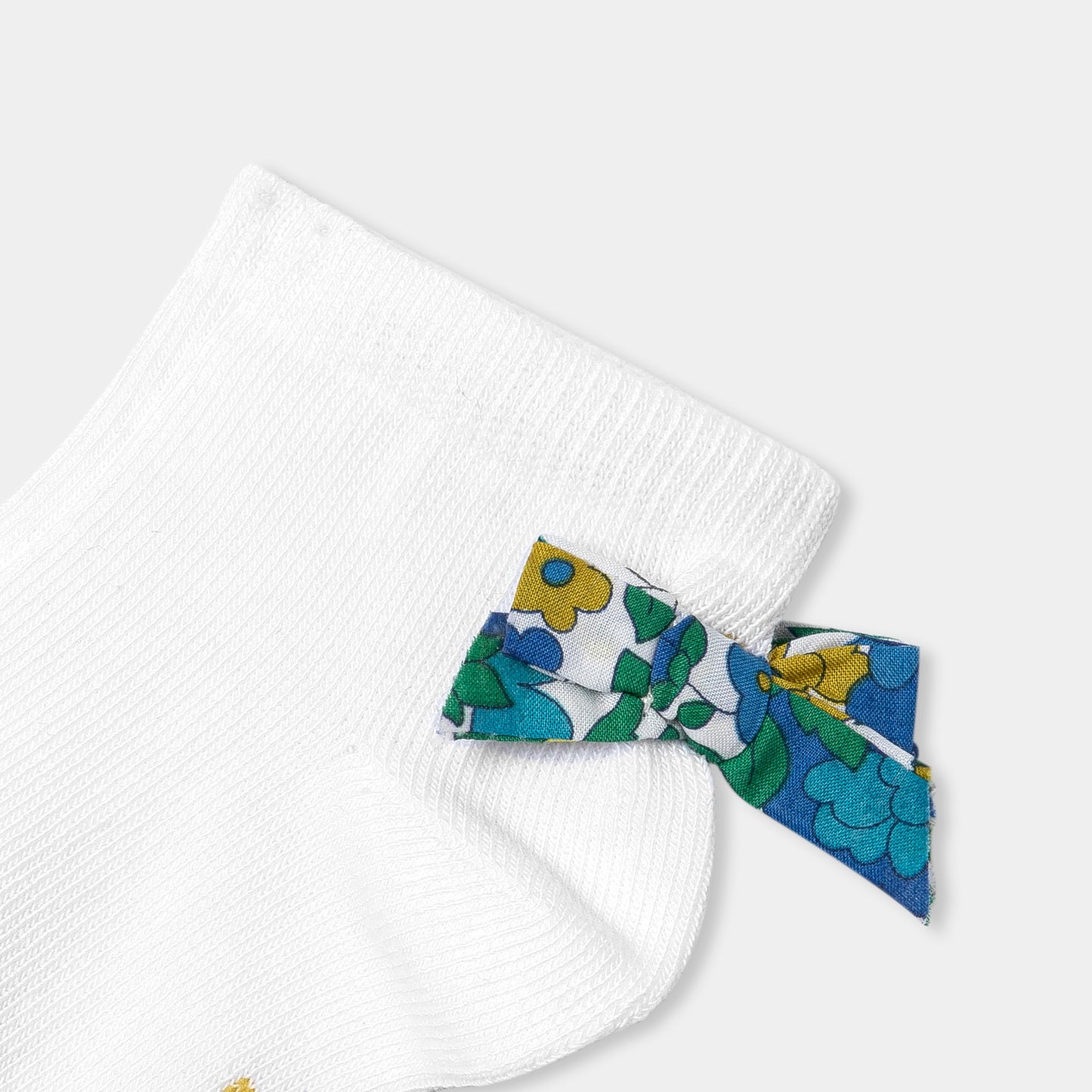 リバティプリントリボン付きソックス