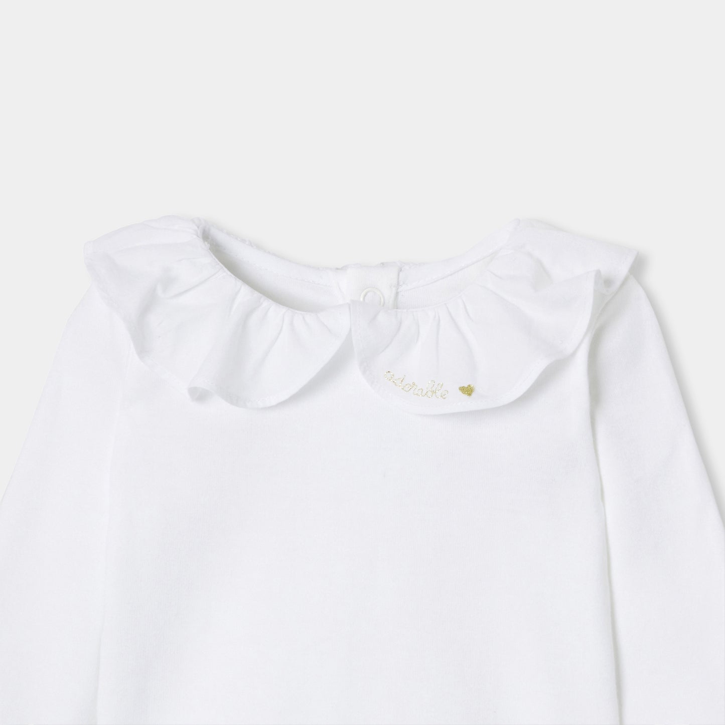 文字刺しゅう入りボディスーツ