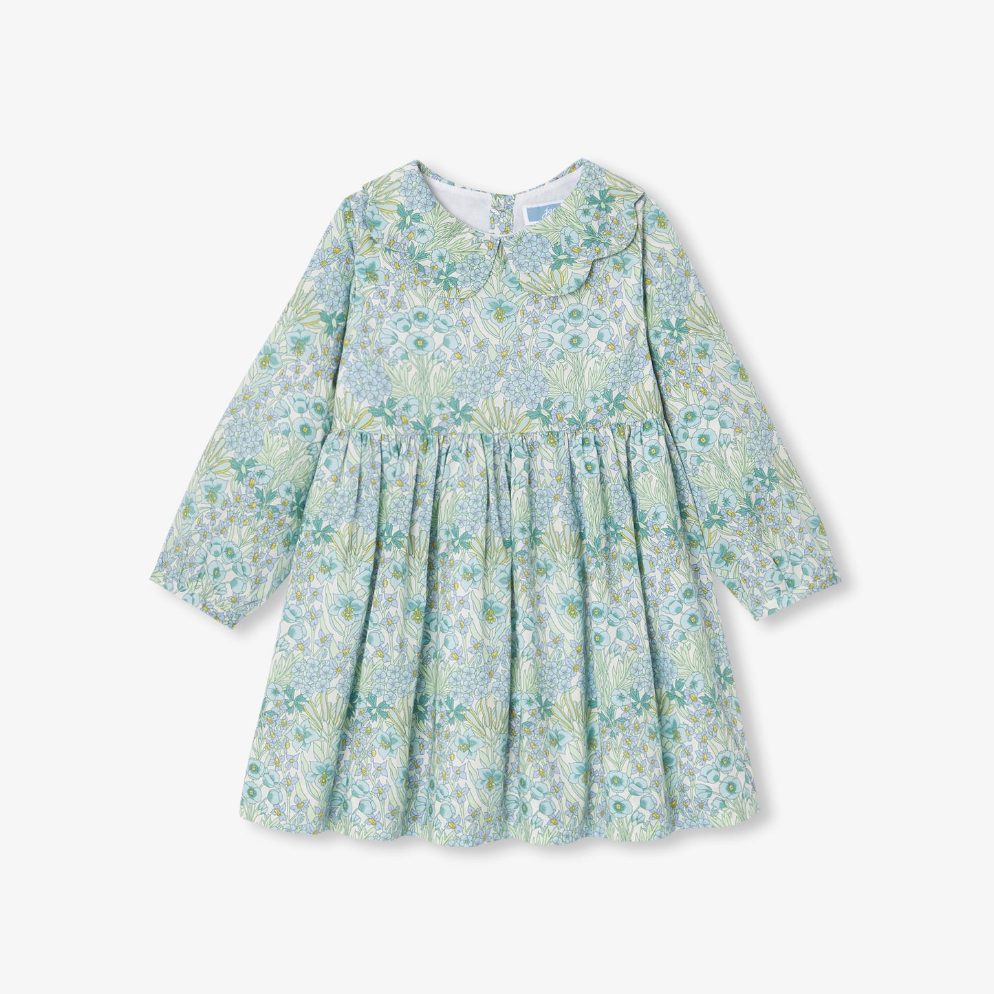 リバティプリント長袖ワンピース