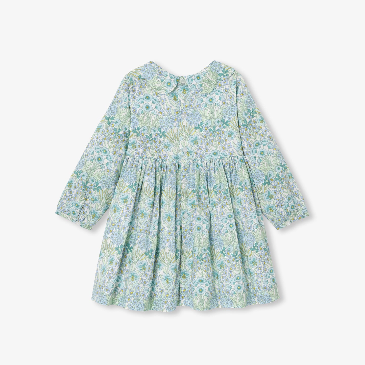 リバティプリント長袖ワンピース