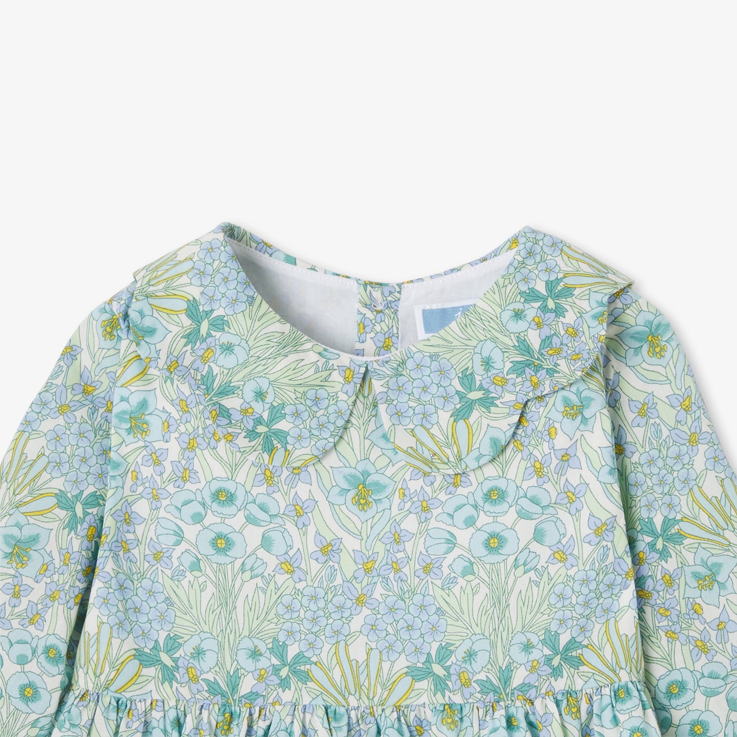 リバティプリント長袖ワンピース