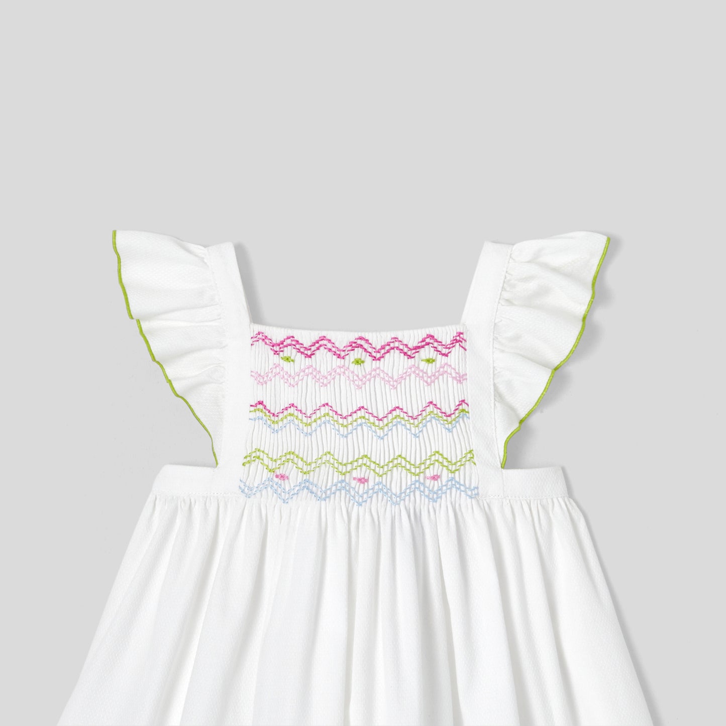 NAJOIE - スモック刺繡入りフリル付きワンピース