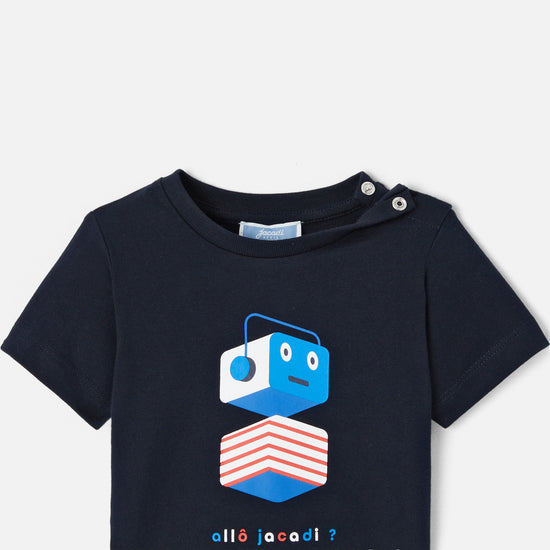 LORENZO - プリント入り半袖Tシャツ