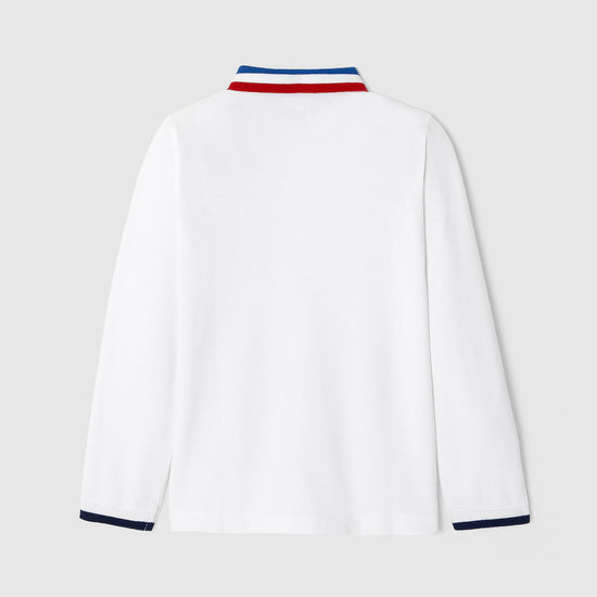 ロゴ入り長袖ポロシャツ