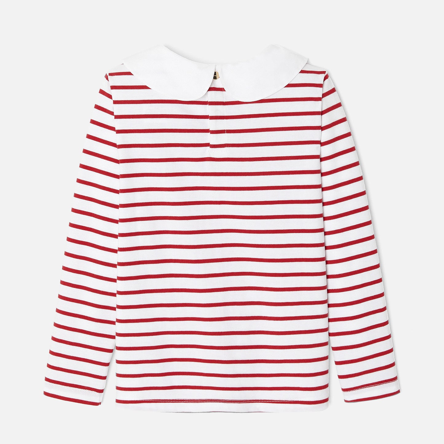 LADY - ボックスプリーツ襟ストライプ長袖Tシャツ