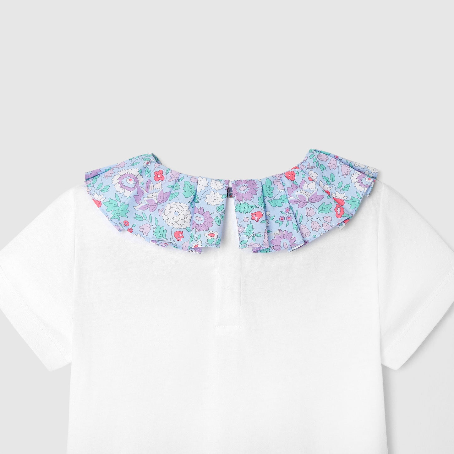 PRUDENCE - リバティプリントプリーツ襟半袖Tシャツ