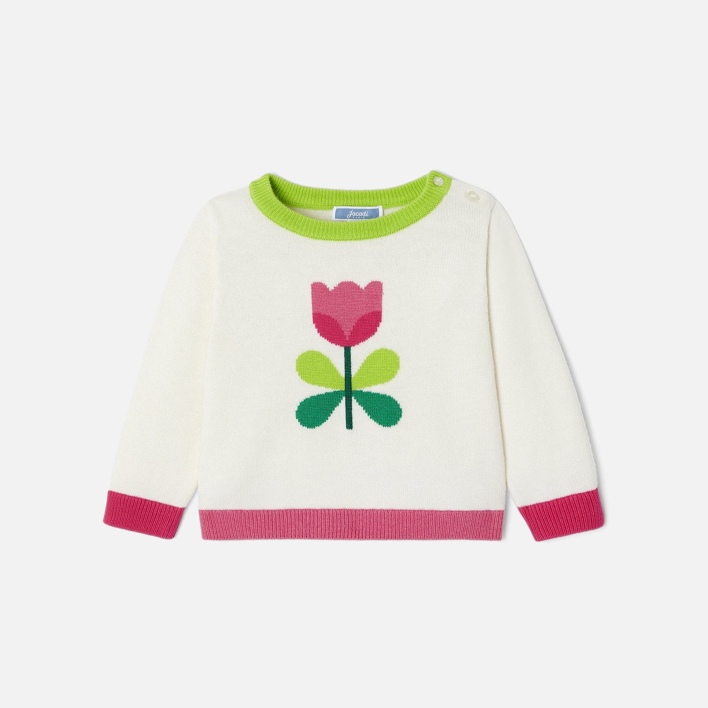 POPCORN - インターシャ織フラワーデザインセーター