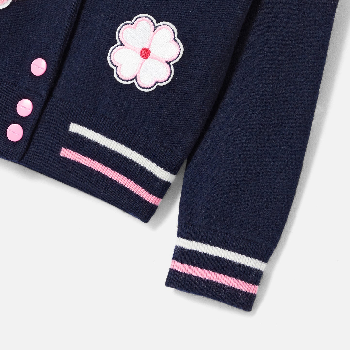 POPILOU - 刺繡付きニットブルゾンジャケット