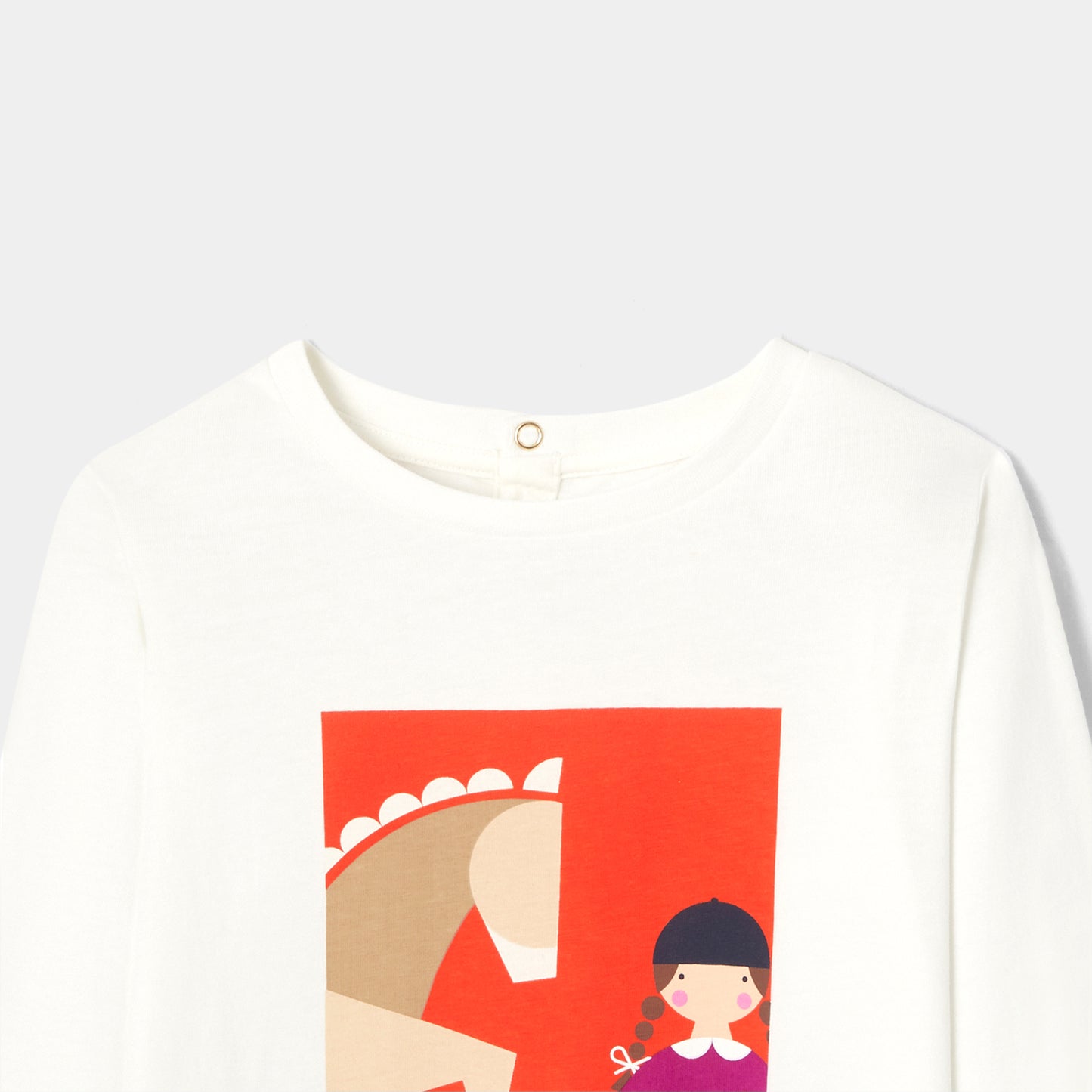 プリント入り長袖Tシャツ