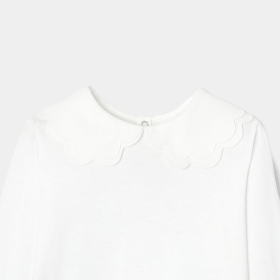 ダブルスカラップ襟長袖Tシャツ