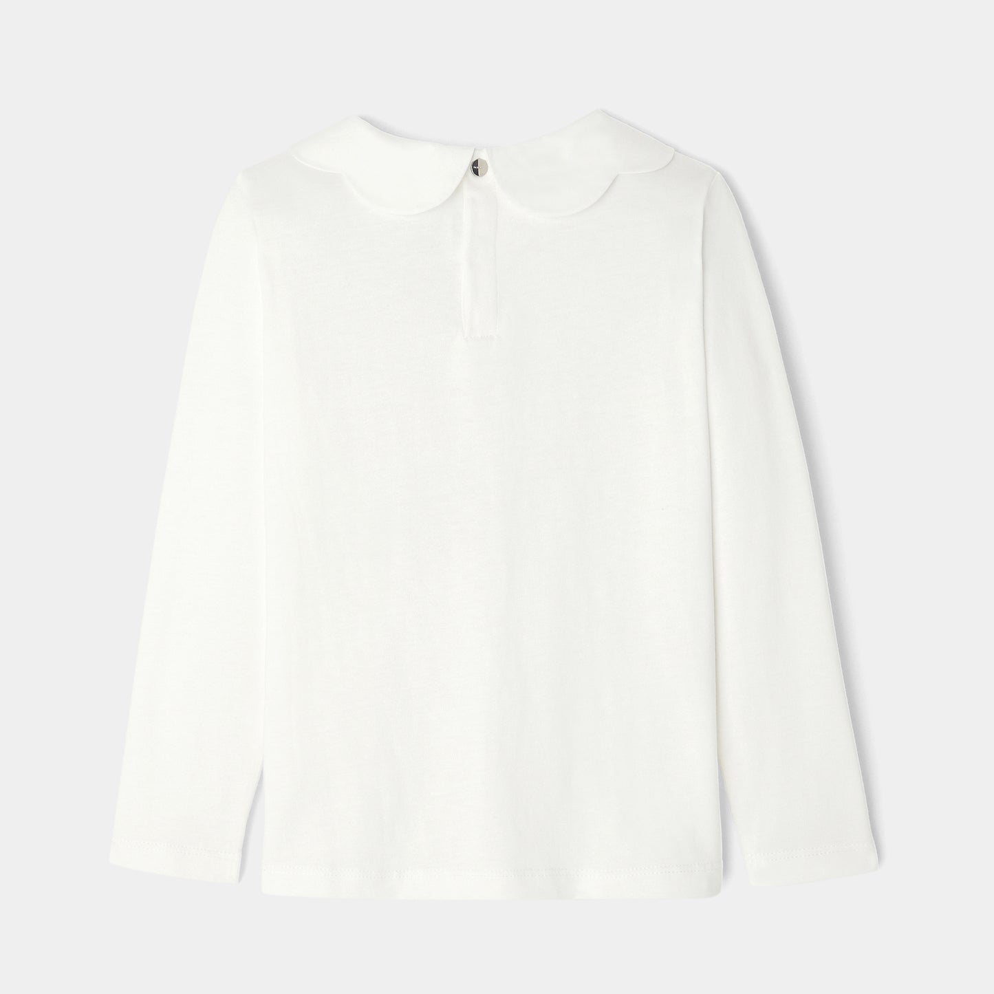 スカラップ襟長袖Tシャツ