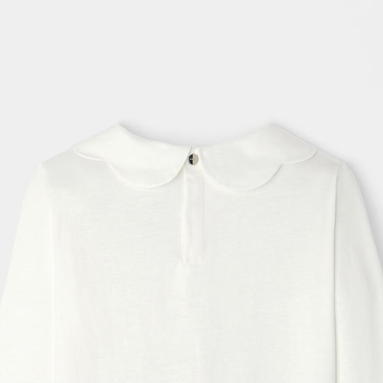 スカラップ襟長袖Tシャツ