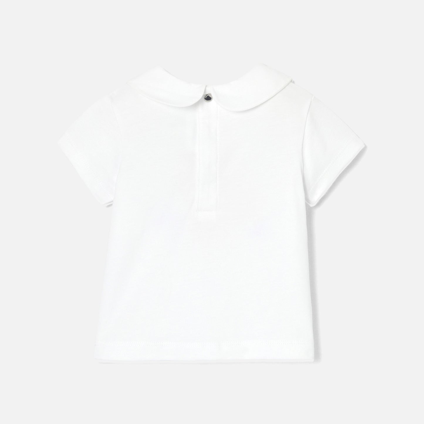 プリント入り襟付き半袖Tシャツ