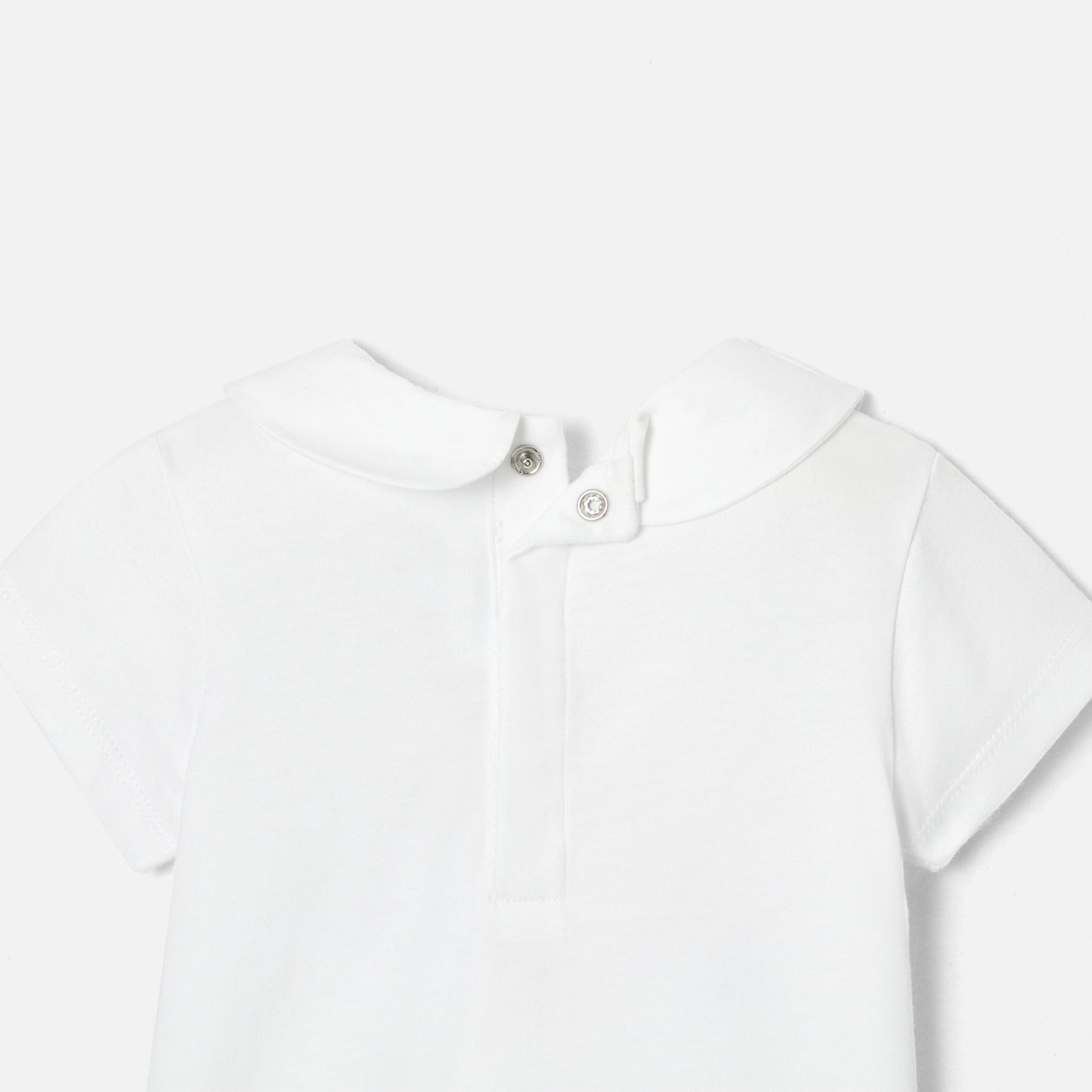 プリント入り襟付き半袖Tシャツ