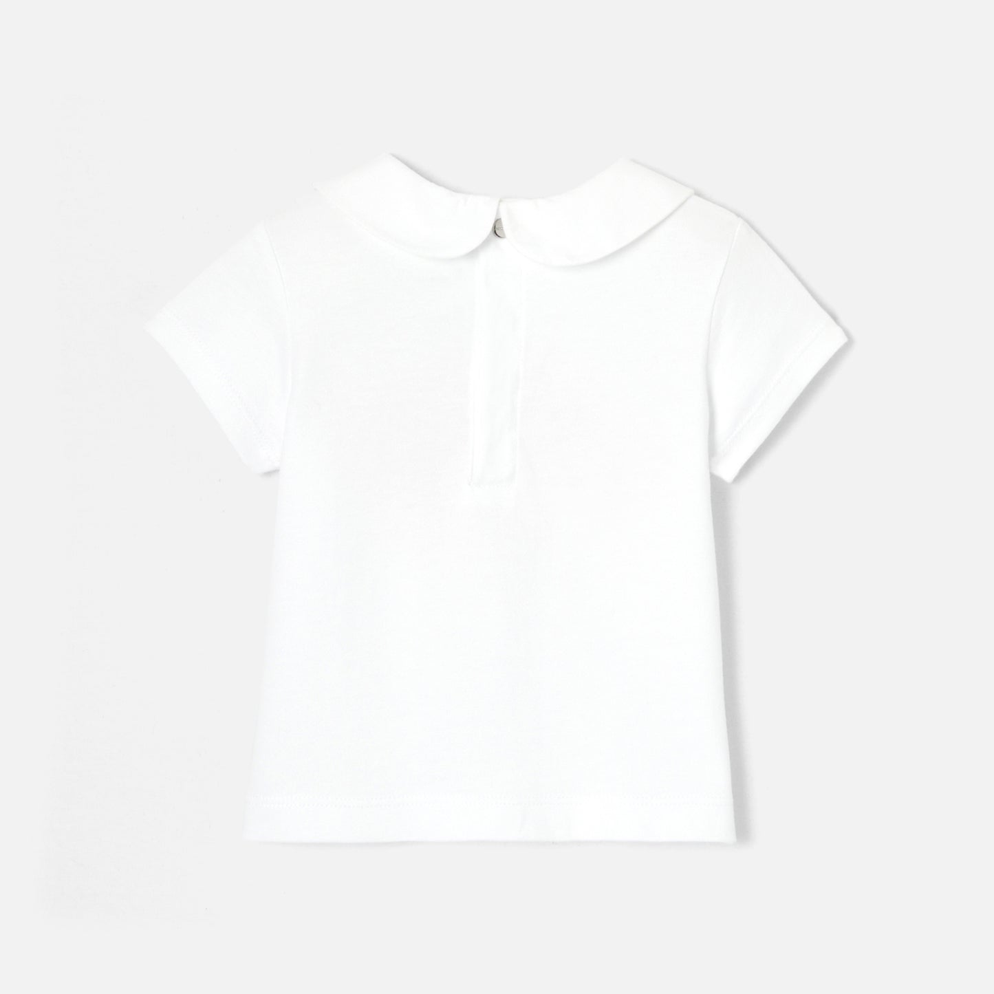 プリント入り襟付き半袖Tシャツ