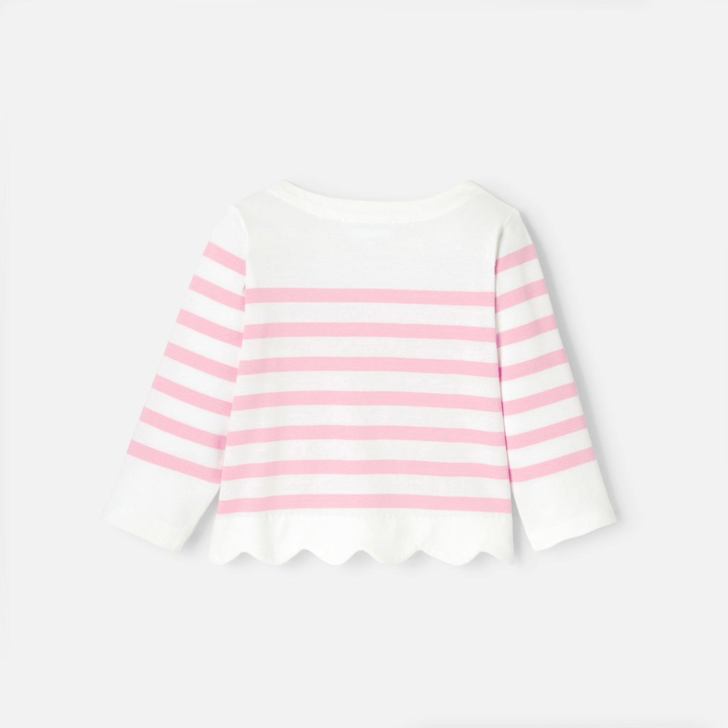 スカラップ裾長袖セーラーTシャツ