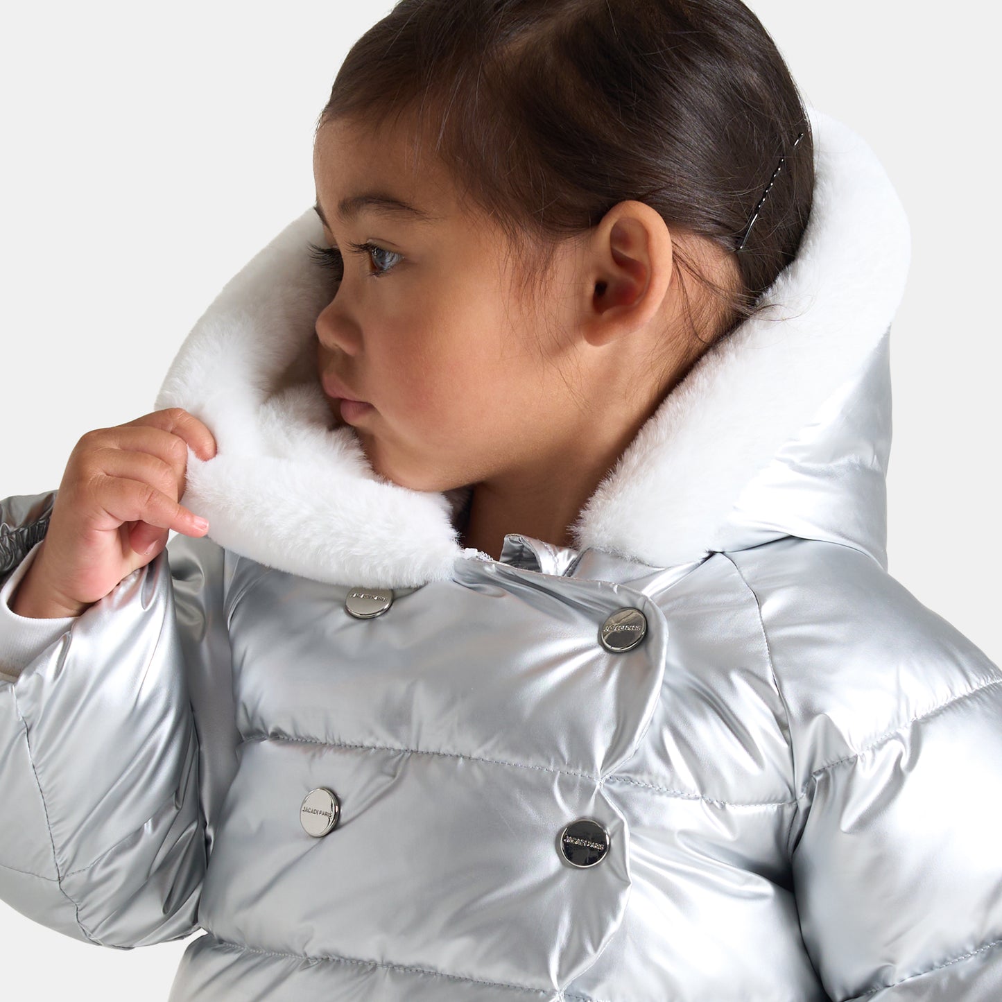 【新品】jacadi シルバー　中綿入りジャケット　24M 新品】jacadi シルバー中綿入りジャケット24M