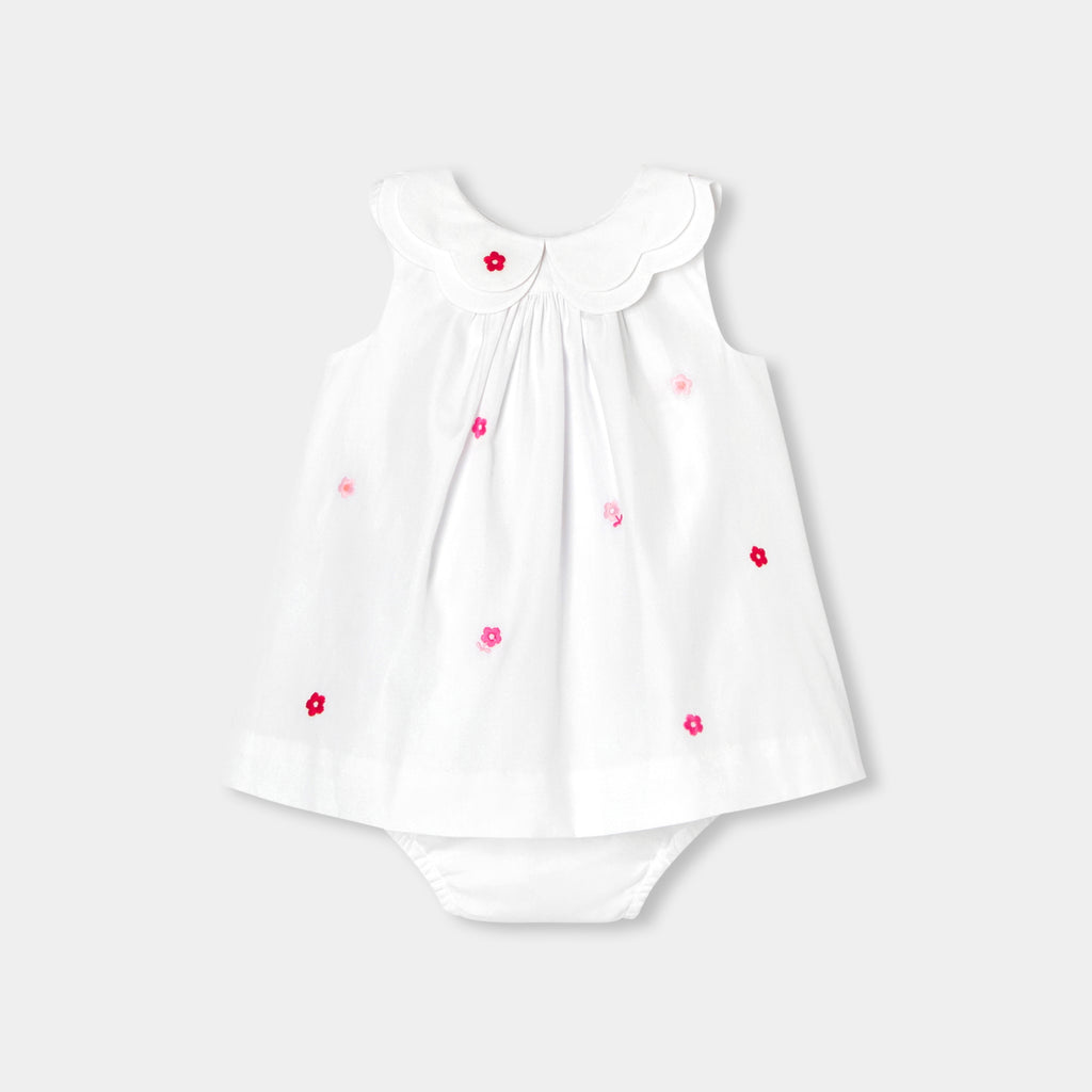 jacadi 赤フラワーワンピース　8A jacadi ワンピース フラワーモチーフワンピース キッズ 子供服