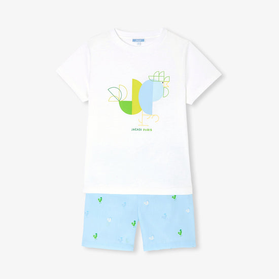 プリント入りショート丈パジャマ
