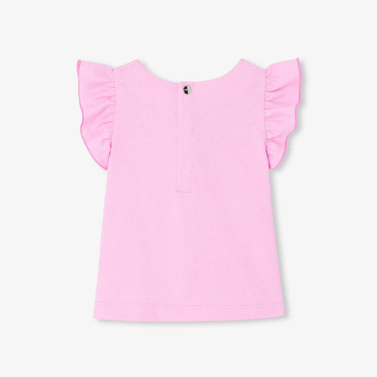 フリル袖付きTシャツ