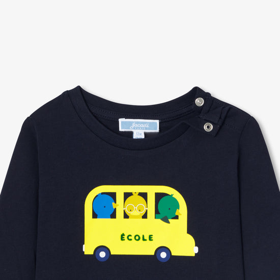プリント入り長袖Tシャツ