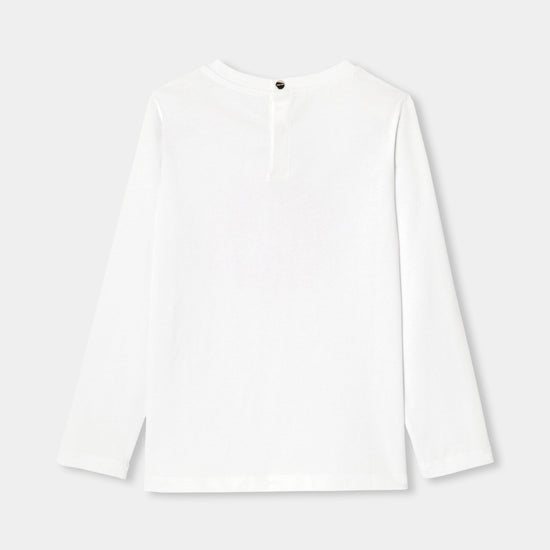 フラワーモチーフ長袖Tシャツ