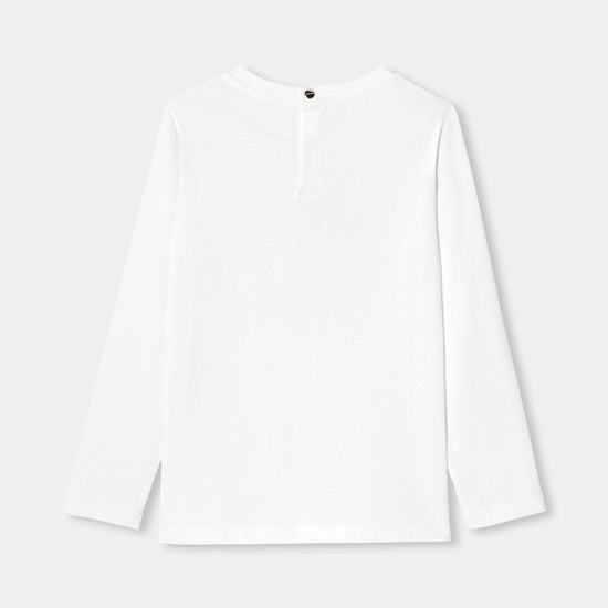 フラワーモチーフ長袖Tシャツ